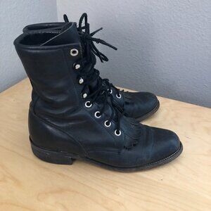 JUSTIN Boots Leather Roper Kiltie Boots